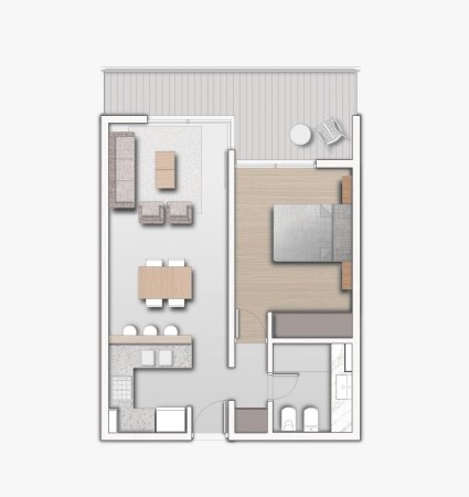 San Martin 2900, esquina rueda. Proyecto 1 dormitorio. Excelente calidad constructiva